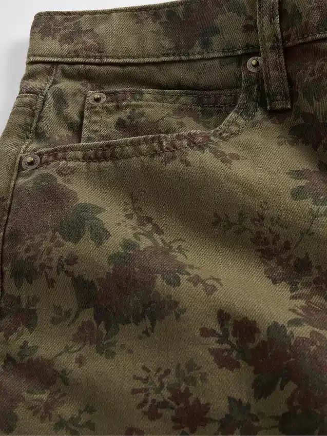 Jeans med høy midje og bred benform