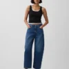 Jeans med høy midje og kort ben