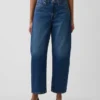 Jeans med høy midje og kort ben