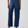 Jeans med høy midje og kort ben