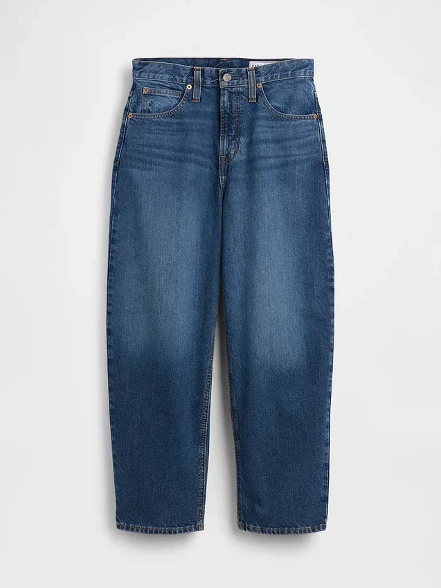 Jeans med høy midje og kort ben