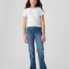 Jeans med høy midje og kryssende ben for barn