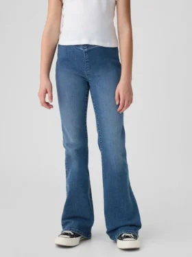 Jeans med høy midje og kryssende ben for barn