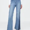 Jeans med høy midje og lapper i 70-tallsstil