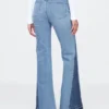 Jeans med høy midje og lapper i 70-tallsstil