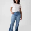 Jeans med høy midje og lapper i 70-tallsstil