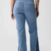 Jeans med høy midje og lapper i 70-tallsstil