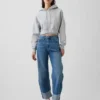 Jeans med høy midje og oppbrettede ben