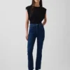 Jeans med høy midje og utvidet ben