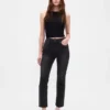 Jeans med høy midje og utvidet ben