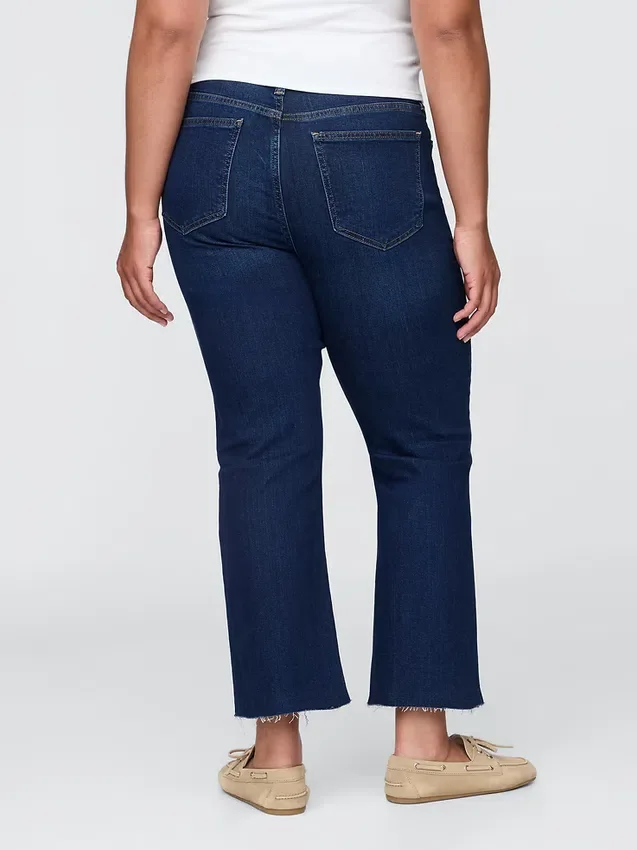 Jeans med høy midje og utvidet ben