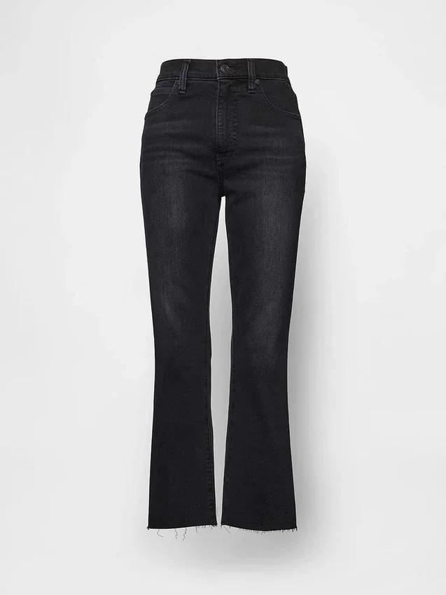 Jeans med høy midje og utvidet ben