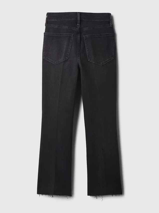 Jeans med høy midje og utvidet ben