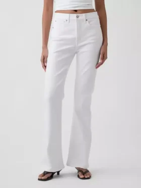 Jeans med høy midje og utvidet ben i 70-tallsstil