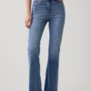Jeans med høy midje og utvidet ben i 70-tallsstil