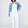 Jeans med høy midje og utvidet ben i 70-tallsstil