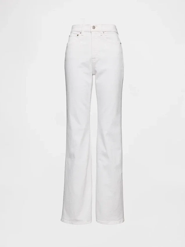Jeans med høy midje og utvidet ben i 70-tallsstil