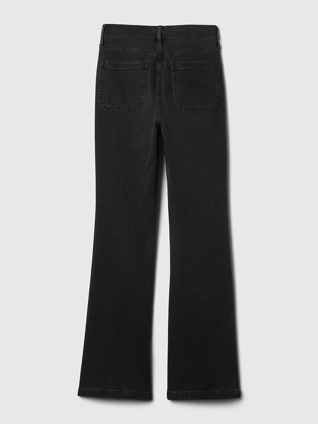 Jeans med høy midje og utvidet ben i 70-tallsstil
