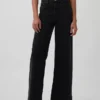 Jeans med høy midje og vid benbredde