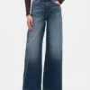 Jeans med høy midje og vid benbredde