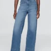 Jeans med høy midje og vid benbredde