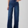 Jeans med høy midje og vid benbredde