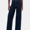 Jeans med høy midje og vid benbredde