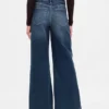 Jeans med høy midje og vid benbredde