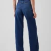 Jeans med høy midje og vid benbredde