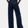 Jeans med høy midje og vid benbredde