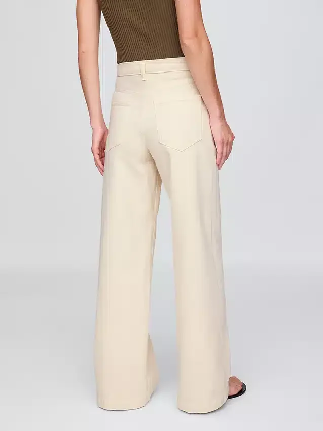 Jeans med høy midje og vid benbredde