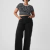 Jeans med høy midje og vid benbredde