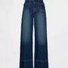 Jeans med høy midje og vid benbredde