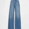 Jeans med høy midje og vid benbredde