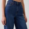 Jeans med høy midje og vid benbredde