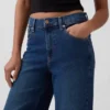 Jeans med høy midje og vid benbredde