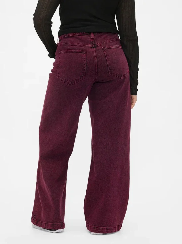 Jeans med høy midje og vid benbredde