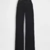 Jeans med høy midje og vid benbredde