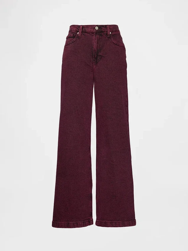 Jeans med høy midje og vid benbredde