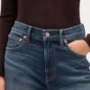 Jeans med høy midje og vid benbredde