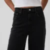 Jeans med høy midje og vid benbredde