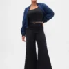 Jeans med høy midje og vid benvidde