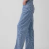 Jeans med høy midje, ultramyk denim og striper