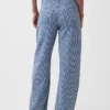 Jeans med høy midje, ultramyk denim og striper