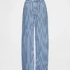 Jeans med høy midje, ultramyk denim og striper