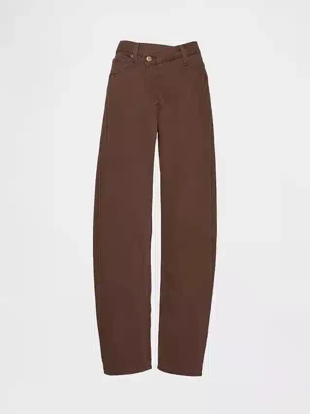 Jeans med høy midje, ultramyk og krysset snitt