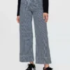 Jeans med høy midje, vid benvidde og ankelengde