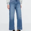 Jeans med høy midje, vid benvidde og ankelengde