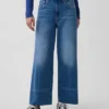 Jeans med høy midje, vid benvidde og ankelengde