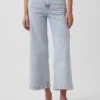 Jeans med høy midje, vid benvidde og ankelengde
